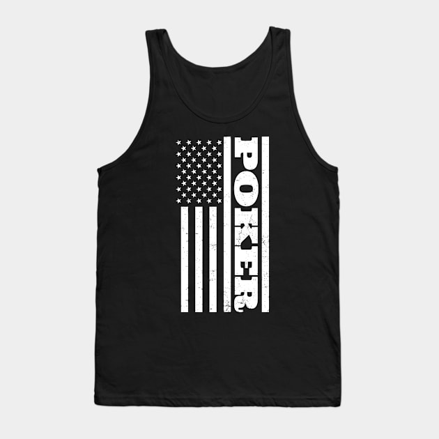 Poker Player Shirt | 4th Of July US American Flag Gift Tank Top by Gawkclothing